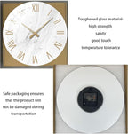 White Small Wall Clocks Battery Operated Marble Analog Clock - Image 7