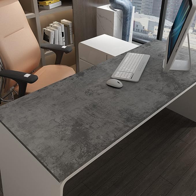 3yecao 31"×157" Extra Thicker Light Blue Grey Black Concrete Wallpaper Peel and - Image 8
