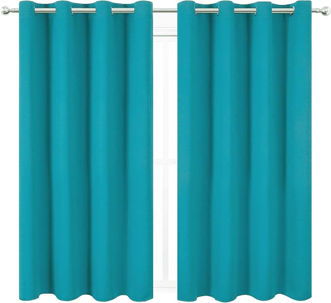 LEMOMO Turquoise Thermal Blackout Curtains/52 x 72 Inch/Set of 2 Panels Room - Image 2