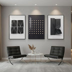 Large Framed Modern Elegant Black and White Abstract Wall Art - Image 4