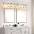 4 Lights Brushed Nickel Vanity Light Crystal Wall Light Bathroom Light Fixtures - Image 7