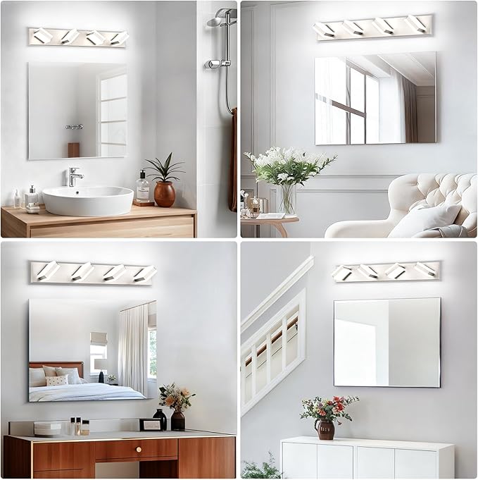 SOLFART Bathroom Vanity Lights Brushed Nickel LED Lighting, LED Bathroom Light - Image 3