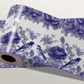 Blue Purple Floral Bird Wallpaper Border 196x4 Inch Peel and Stick Wall Border by IOHEFY