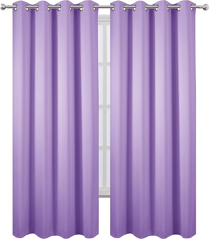 LEMOMO Blackout Curtains 66 x 84 inch/Lavender Curtains Set of 2 Panels/Thermal - Image 2