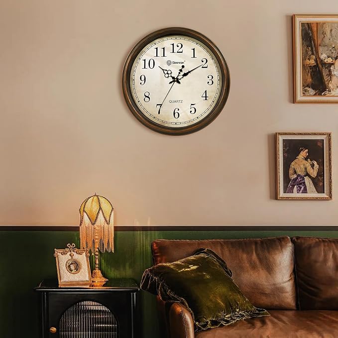 Geevon Retro Silent 18 Inch Wall Clock Non Ticking, Vintage Clock Quartz - Image 6