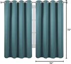 LEMOMO Sea Teal Thermal Blackout Curtains/52 x 72 Inch/Set of 2 Panels Room - Image 10