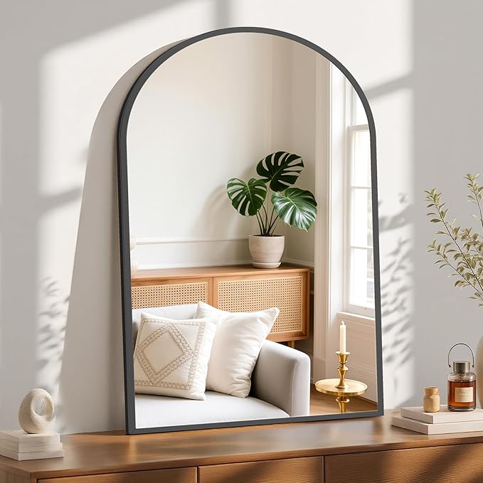 Sweetcrispy 38"x30" Arched Black Bathroom Mirrors - Image 5