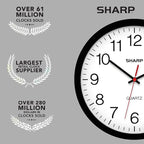 Sharp Wall Clock – Black, Silent Non Ticking 14 Inch Quality Quartz Battery - Image 7