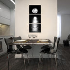 Artmyharbor Full Moon Phase Canvas Wall Art Vertical Black and White Picture - Image 5