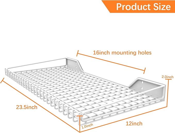 WALMANN 2 Pack Garage Wall Shelf, 23.5" x 12" Wall-Mounted Storage Shelves - Image 3