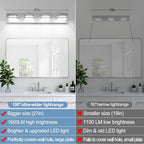 360° Rotate LED Bathroom Vanity Light Fixtures, 1600LM Acrylic Chrome Vanity - Image 4
