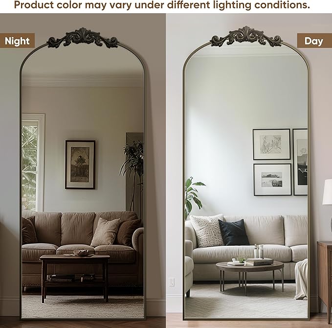 Antok Arched Full Length Mirror, Standing/Wall Hanging Large Mirror - Image 3