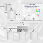 Bathroom Lighting Fixtures Over Mirror Brushed Nickel, Anti-Rust 3-Light - Image 3