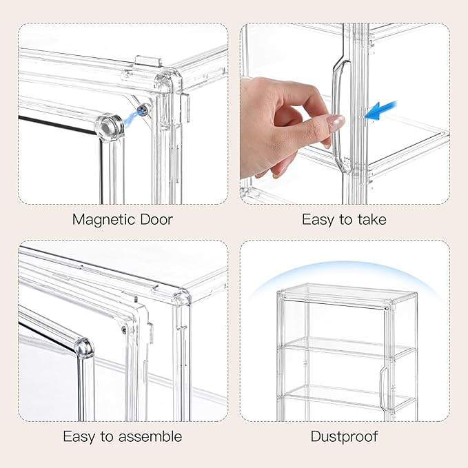 2 Pack 3 Tier Clear Display Case - Image 3