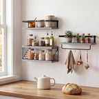 Fixwal Wall Mounted Bathroom Shelves Over Toilet, Rustic Wood Floating Shelves - Image 7