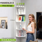No-Drill Corner Shelf Wall Mount, 5-Tier Floating Corner Bookshelf - Image 2