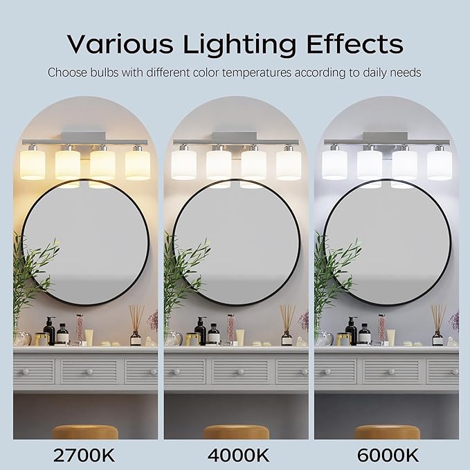 PARTPHONER Bathroom Light Fixtures, Bathroom Lighting Fixtures Over Mirror - Image 6