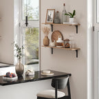 DINZI LVJ Long Wall Shelves, 31.5 Inch Wall Mounted Shelves Set of 2, - Image 5