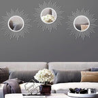 3 Pack Metal Mirrors for Wall Sunburst Wall Mirrors Home Décor Decorative - Image 4