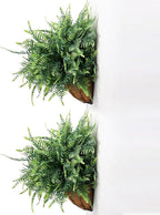 Faux Boston Fern with Hanging Basket – 18in Fake Hanging Fern, Lifelike by QIANYUN