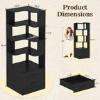Armocity Corner Bookshelf with Drawers, 7 Tier Corner Book Shelf Display - Image 2