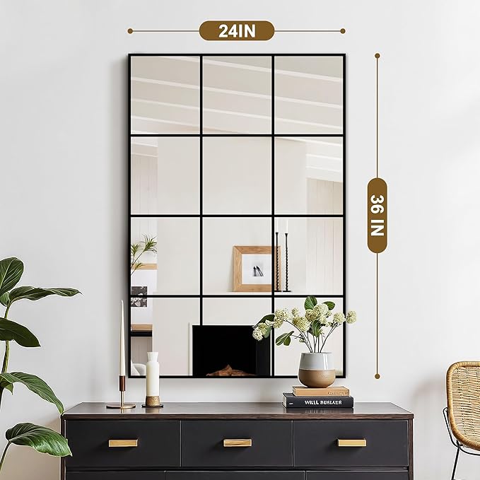 Window Mirrors for Wall Decor, Wall Mirrors Decorative Window Pane 24 x 36 - Image 2