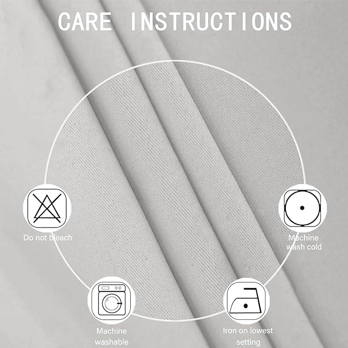 LEMOMO Light Grey Blackout Curtains 42 x 54 Inch Length Set of 2 Panels Grommet - Image 4