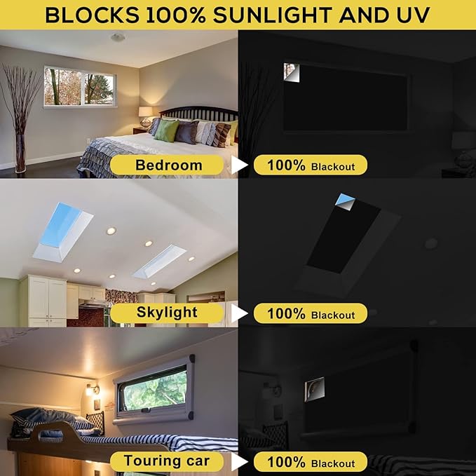 RUseeN Portable Blackout Shades Window Curtains, 100% Blackout Material - Image 4