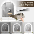Arched LED Mirror for Bathroom 30"x36", 3 Color Changing, Touch Sensor - Image 5
