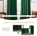 NICETOWN Emerald Green Velvet Curtains 96 inches Long, Home Decoration Thermal - Image 4