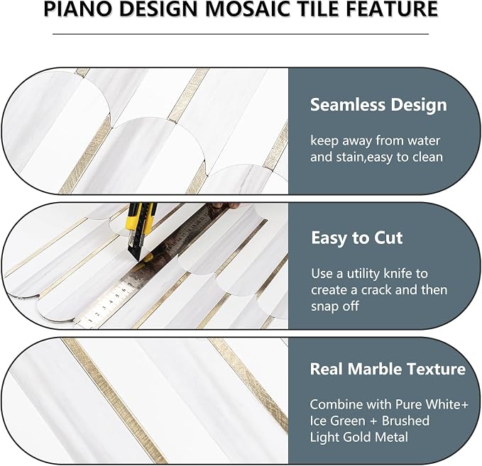 Vamos Tile Peel and Stick Backsplash Seamless Tile, 1-Sheet Stick on Backsplash - Image 3