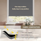 SUNOFF Cordless Blackout Roller Shades Blinds - Image 5