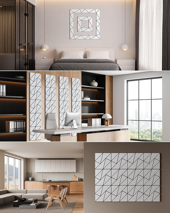 12-Pack Felt Acoustic Panels, Peel & Stick Sound Proof Foam Panels - Image 6