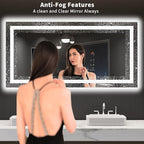 LOAAO 55X30 LED Bathroom Mirror - Image 3