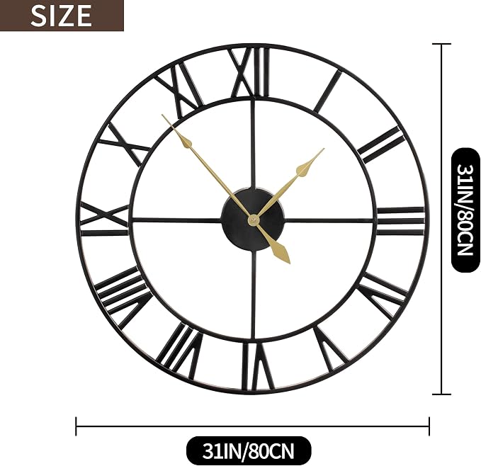 LEIKE 80CM Extra Large Wall Clock - Image 4