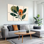 8 Pack Art Acoustic Panels Sound Absorbing Boho Botanical Leaf Orange Green - Image 6