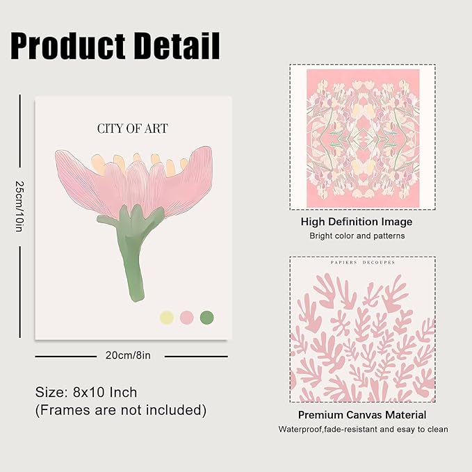 Pink Flower Market Poster, Minimalist Matisse Wall Art Prints, Abstract Floral - Image 2