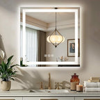 36X36 LED Bathroom Mirror with Lights, Backlit + Front Lit, Lighted Bathroom by Rpoesx