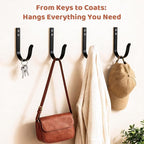 Wall Hooks for Hanging, Large Coat Hooks Wall Mount, Heavy Duty Screw in Metal - Image 2