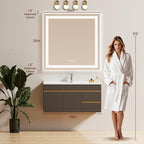 36X36 LED Bathroom Mirror with Lights, Backlit + Front Lit, Lighted Bathroom - Image 6