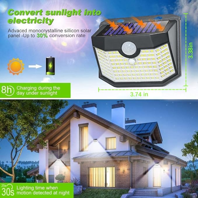 HMCITY 120 LED Solar Lights Outdoor - Image 2