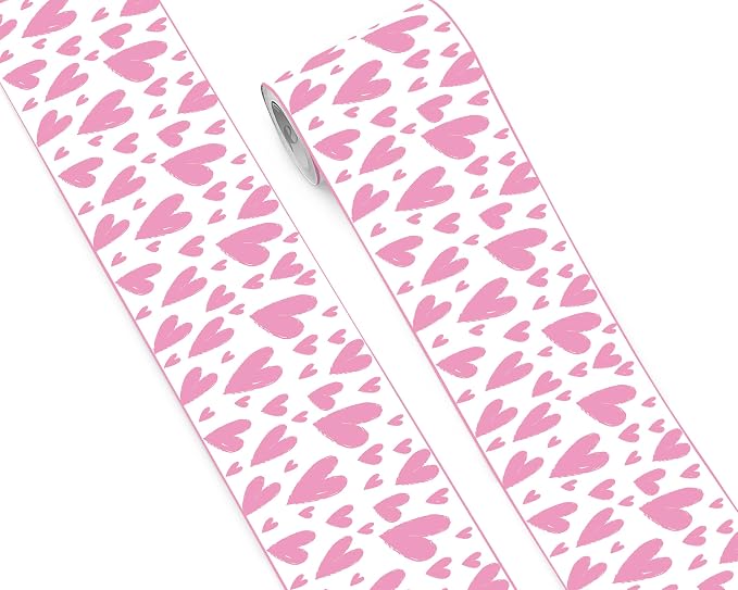 FLFK Pink Heart Wallpaper Border by FLFK