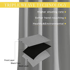 NICETOWN Extra Wide Sliding Door Curtains, Thermal Insulated Blackout Patio - Image 3