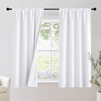 NICETOWN Bedroom 100% Blackout Curtains, 2 Panels, 34 by 63, Snow White by NICETOWN