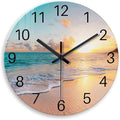 Beach Wall Clock Battery Operated 12 Inch Glass Wall Clock Non Ticking Analog by Constantplanet%E6%97%97%E8%88%B0%E5%BA%97
