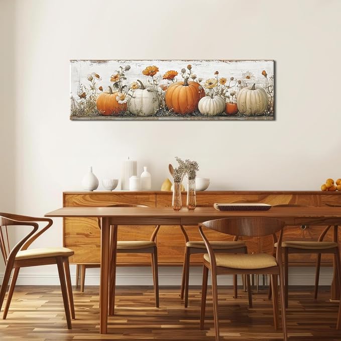 Large Pumpkin Wall Art Fall Wall Decor Farmhouse Kitchen Pictures Wall Decor - Image 4