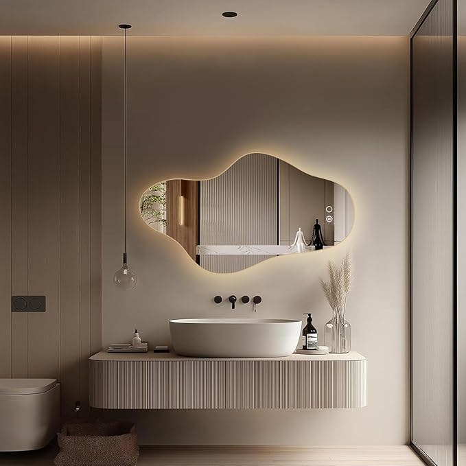 Modern Irregular LED Bathroom Mirror - Image 3