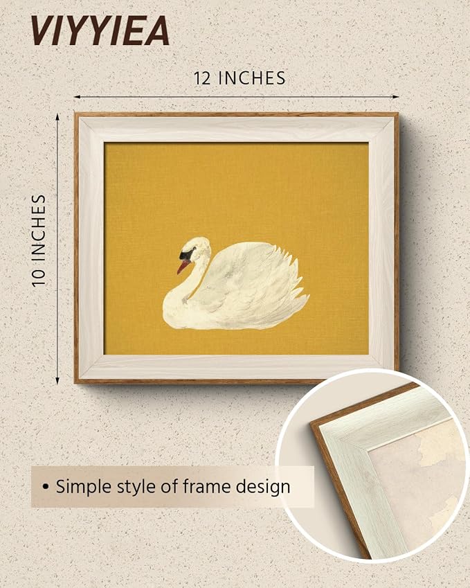 VIYYIEA Framed Wall Art for Living Room, Swan Canvas Prints, Animals Painting - Image 2