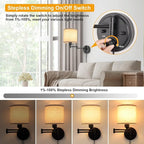 GOODATE ENCOMLI Dimmable Plug in Wall Sconces, Swing Arm Wall Lamp, Wall - Image 4