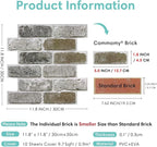 Commomy 10 Pcs 3D Faux Brick Peel and Stick -11.8"X11.8" Small Size Thin PVC - Image 5